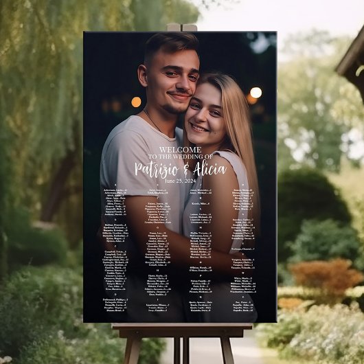 Hochzeitstabelle mit alphabetischem Foto Poster