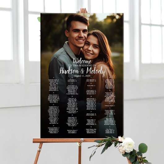 Hochzeitstabelle mit alphabetischem Foto Poster