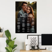 Hochzeitstabelle mit alphabetischem Foto Poster (Heimbüro)