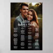 Hochzeitstabelle mit alphabetischem Foto Poster (Vorne)