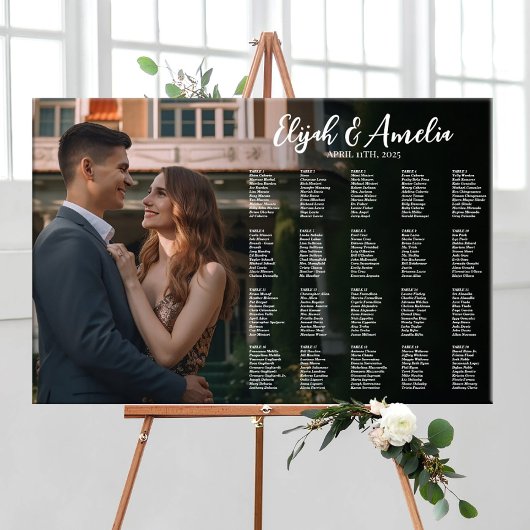 Hochzeitstabelle mit bearbeitbarem Foto Poster