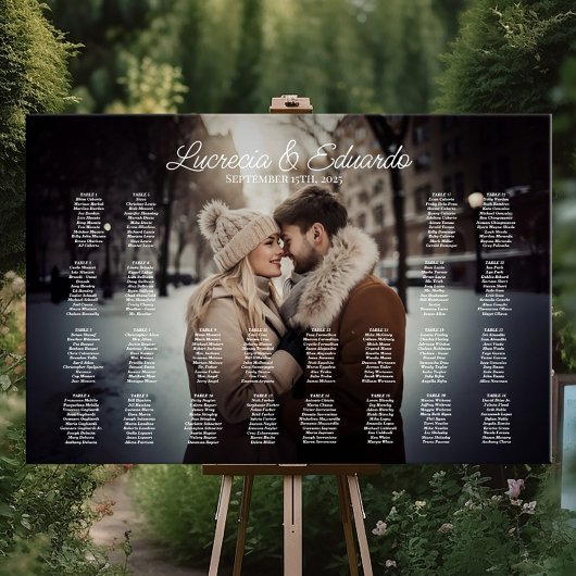 Hochzeitstabelle mit bearbeitbarem Foto Poster