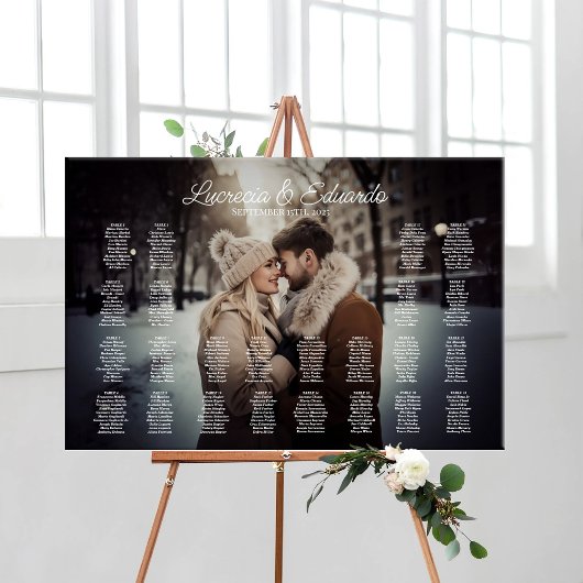 Hochzeitstabelle mit bearbeitbarem Foto Poster