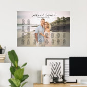 Hochzeitstabelle mit bearbeitbarem Foto Poster (Heimbüro)