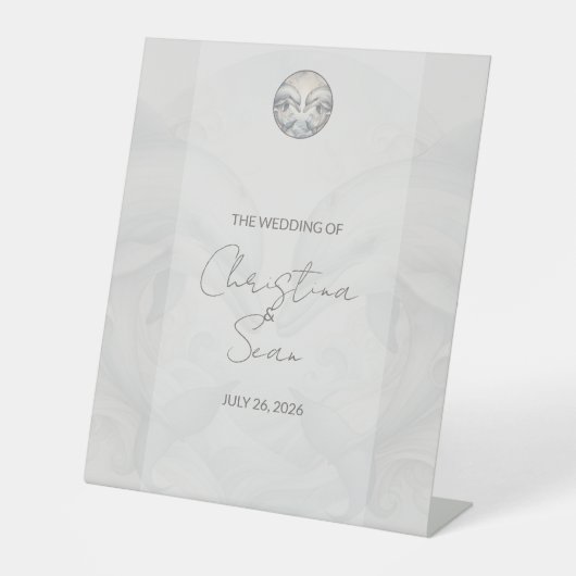 Hochzeitstabletop Dolphin Theme Sockelschild (Vorderseite)