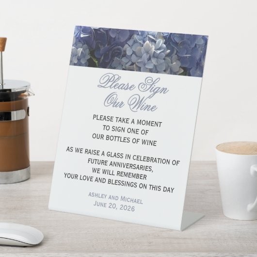 Hochzeitstabletop Unterschreiben Unser Wein Sockelschild (In SItu)