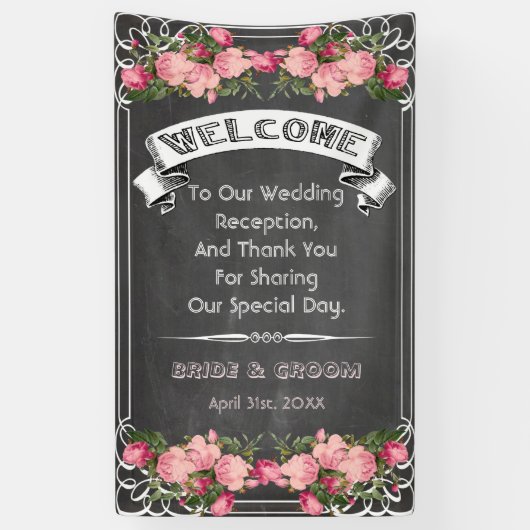 Hochzeitstafelfahne, Tafelhochzeitszeichen Banner (Vertikal)