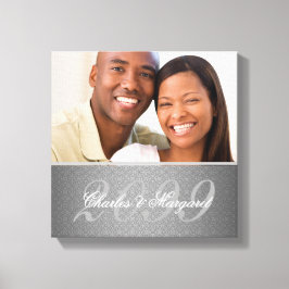 Hochzeitstag 12x12 Personalisiertes Foto Leinwanddruck