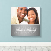 Hochzeitstag 12x12 Personalisiertes Foto Leinwanddruck (Insitu (Holzboden))