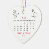 Hochzeitstag 2024 Verheiratet Keramik Ornament (Links)