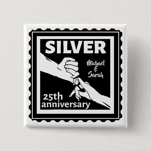 Hochzeitstag 25 Jahre Silber Button (Vorderseite)