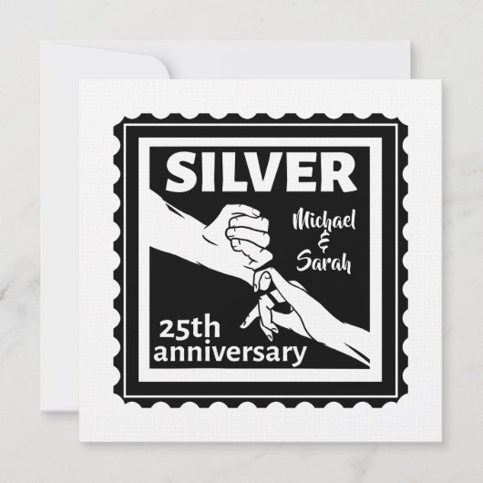 Hochzeitstag 25 Jahre Silber Einladung (Vorderseite)