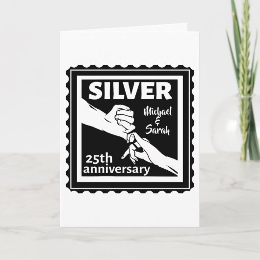 Hochzeitstag 25 Jahre Silber Karte (Vorderseite)
