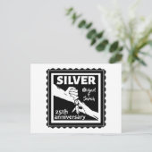 Hochzeitstag 25 Jahre Silber Postkarte (Stehend Vorderseite)