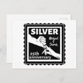 Hochzeitstag 25 Jahre Silber Postkarte (Vorne/Hinten)