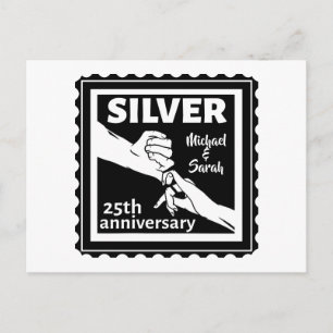 Hochzeitstag 25 Jahre Silber Postkarte