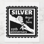 Hochzeitstag 25 Jahre Silber Weinetikett (Einzelnes Label)