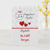 Hochzeitstag 25. Silber 25 Jahre Karte (Gelbe Blume)