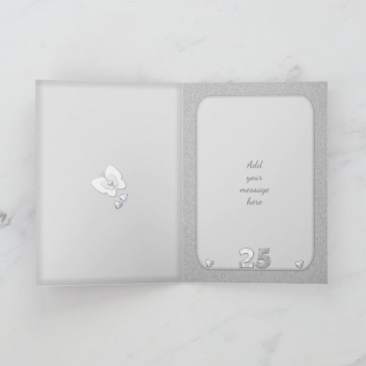 Hochzeitstag 25. Silber Gruß Karte (Innenseite)