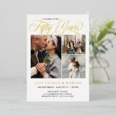 Hochzeitstag - 50 Jahre Gold Folieneinladung (Stehend vorne)