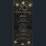 Hochzeitstag 70. Rustikales Holz und Lichter Menükarte<br><div class="desc">Rustikales Holz und Licht Hochzeitstag der Veranstaltung Menü. Leicht an das Jahr und die Menüpunkte anzupassen.</div>