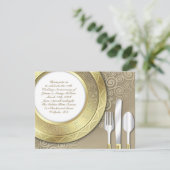 Hochzeitstag Abendessen Festliche Einladung (Stehend Vorderseite)