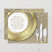 Hochzeitstag Abendessen Festliche Einladung (Vorne/Hinten)