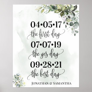 Hochzeitstag am besten Tag Ja Tag Eukalyptus sukku Poster