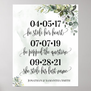 Hochzeitstag am besten Tag Ja Tag Eukalyptus sukku Poster
