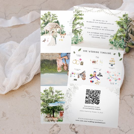 Hochzeitstag | Ansammlung Oaks Waco Dreifach Gefaltete Ankündigung