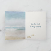 Hochzeitstag auf Meeresgewässerfarbe Karte (Innenseite)