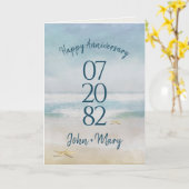 Hochzeitstag auf Meeresgewässerfarbe Karte (Gelbe Blume)