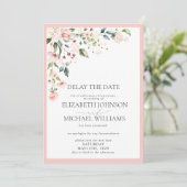 Hochzeitstag Aufschub Rosa Wasserfarbe Ankündigung (Stehend Vorderseite)