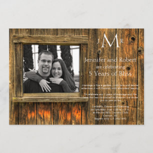 Hochzeitstag Barn Wood 5. Jubiläum Einladung