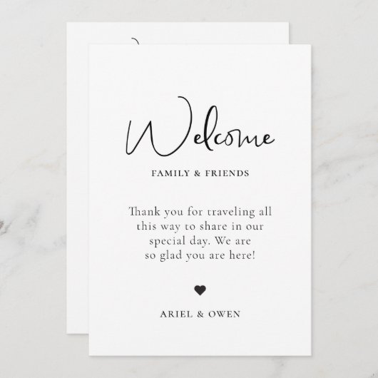 Hochzeitstag Begrüßungswochenende Programm (Vorne/Hinten)