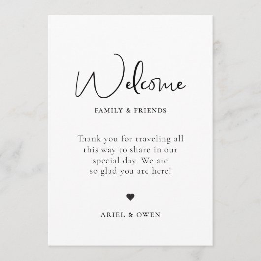 Hochzeitstag Begrüßungswochenende Programm (Vorderseite)