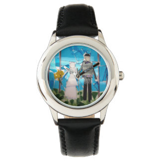 Hochzeitstag bei Braut und Bräutigam Armbanduhr