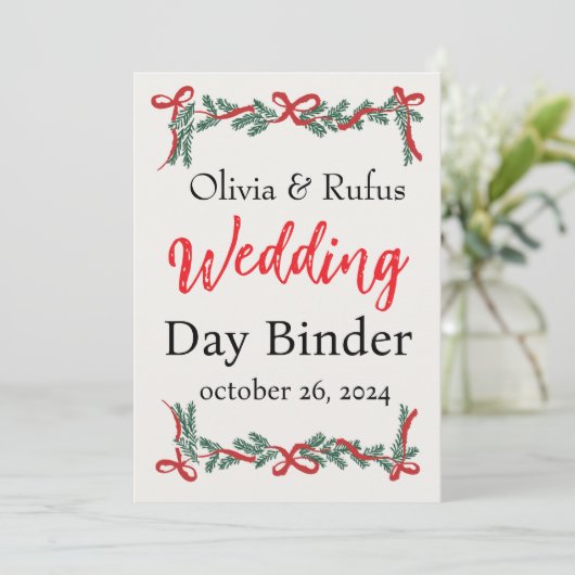 Hochzeitstag Binder Template einladen Einladung (Stehend Vorderseite)