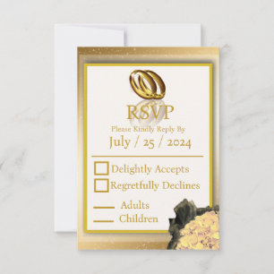 Hochzeitstag, Bliss Elegant RSVP Karte