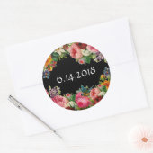 Hochzeitstag Blue Floral Burgundy Rose Stickers (Umschlag)