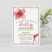 Hochzeitstag Blumenlilie Einladung (Stehend Vorderseite)