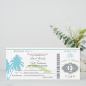 Hochzeitstag Boarding nach Kuba Einladung (Stehend Vorderseite)