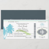 Hochzeitstag Boarding nach Kuba Einladung (Vorne/Hinten)