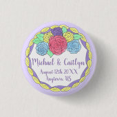 Hochzeitstag Brautparty Blumenkuchen Button (Vorderseite)
