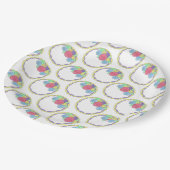 Hochzeitstag Brautparty Blumenkuchen Pappteller (Schrägansicht)