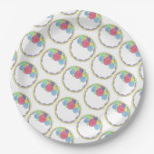 Hochzeitstag Brautparty Blumenkuchen Pappteller (Vorderseite)