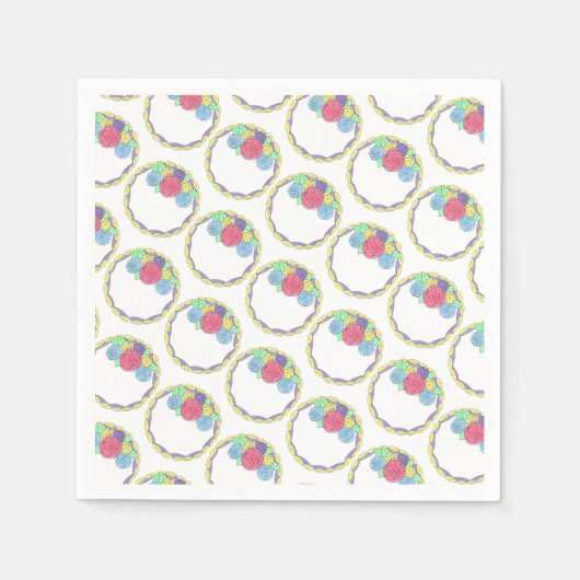 Hochzeitstag Brautparty Blumenkuchen Serviette (Vorderseite)