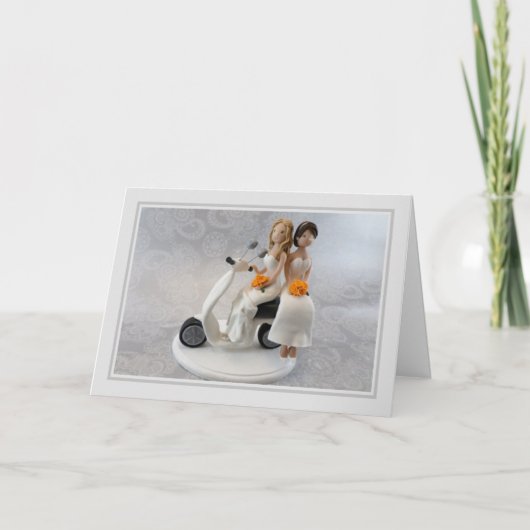 Hochzeitstag - Brides on a Scooter Karte (Vorderseite)