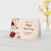 Hochzeitstag Burgunder Freunde Karte (Gelbe Blume)