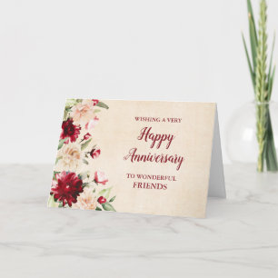 Hochzeitstag Burgunder Freunde Karte